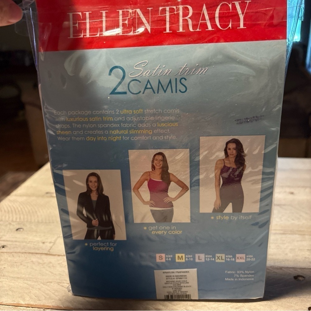 Ellen Tracey 2 Satin Trim Camis Women’s Sz XXL 20-22 Ultra Soft Natural Slimming - Picture 5 of 12